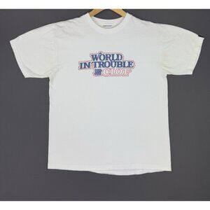 Vintage Y2K Undefeated x Clot World In Trouble White Shirt Streetwear Hype Rare